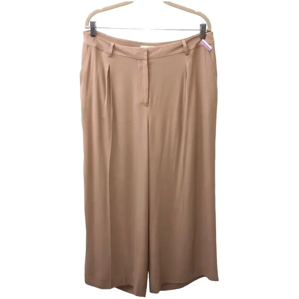 L'AGENCE Chrisley High Waist Wide Leg Pants in Cappuccino 12 NWT